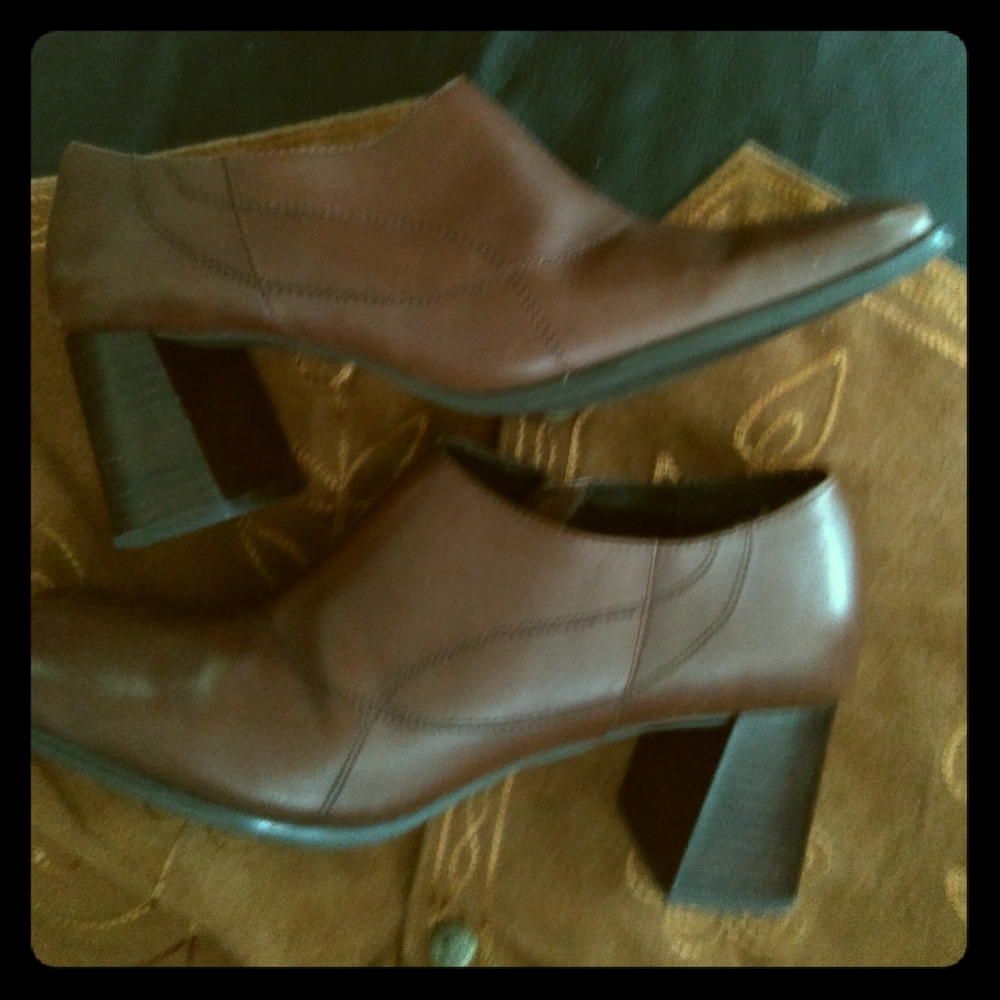 Brown Leather Booties